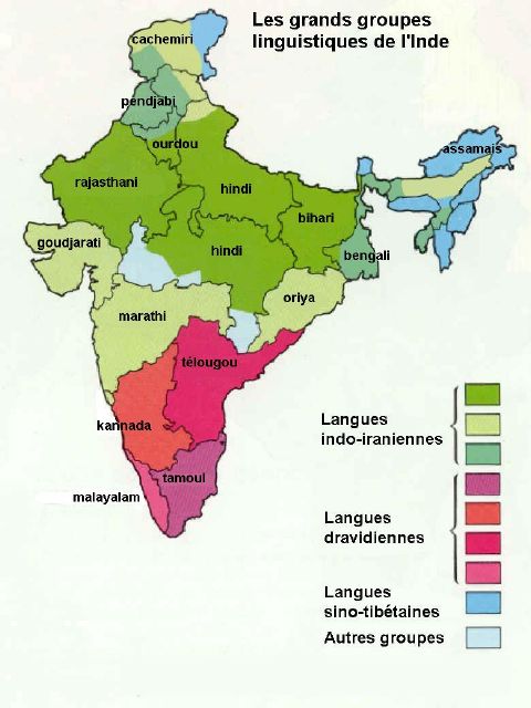 Map of languages in India