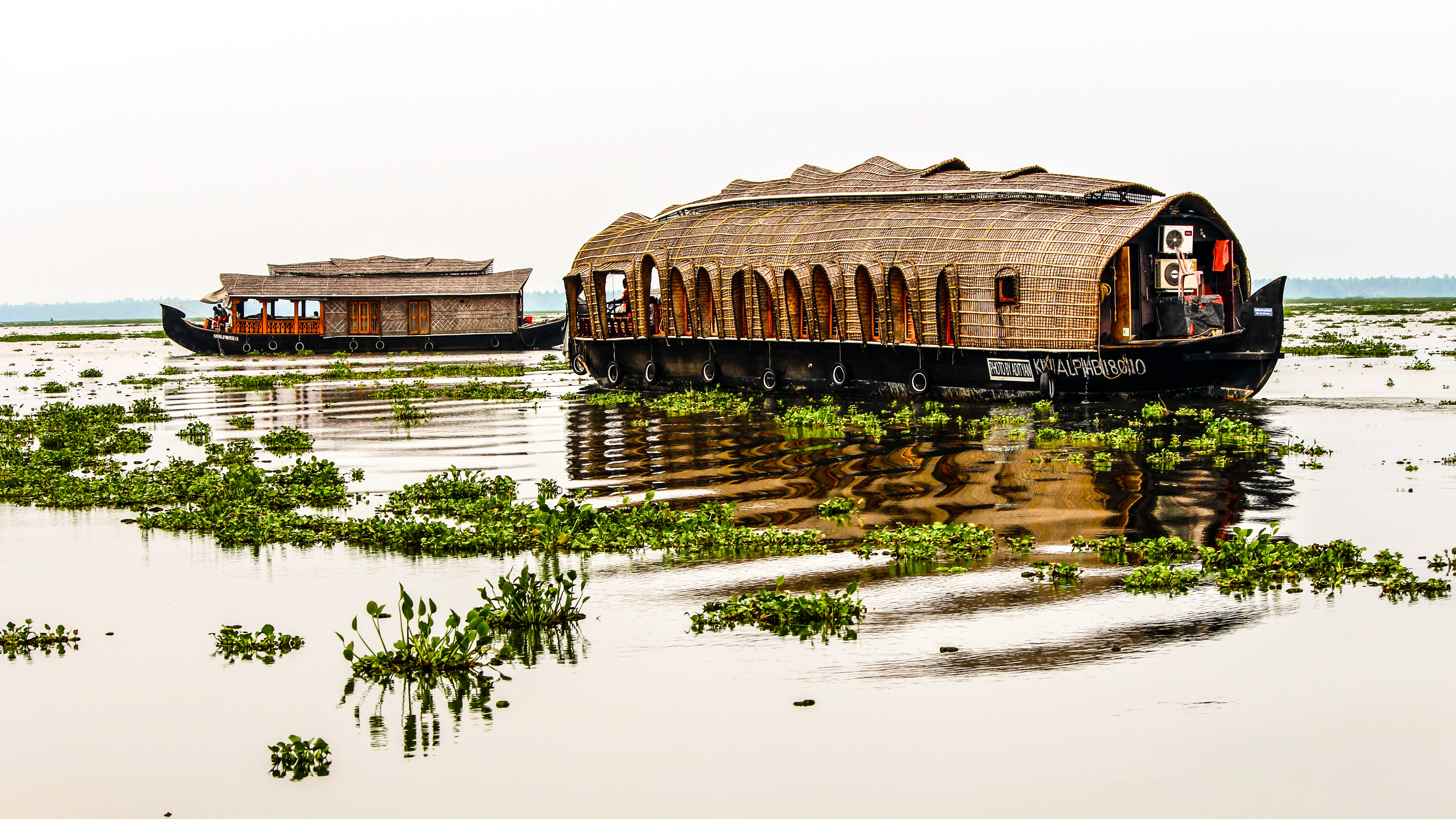 houseboat on backwaters, Backwaters of Kerala